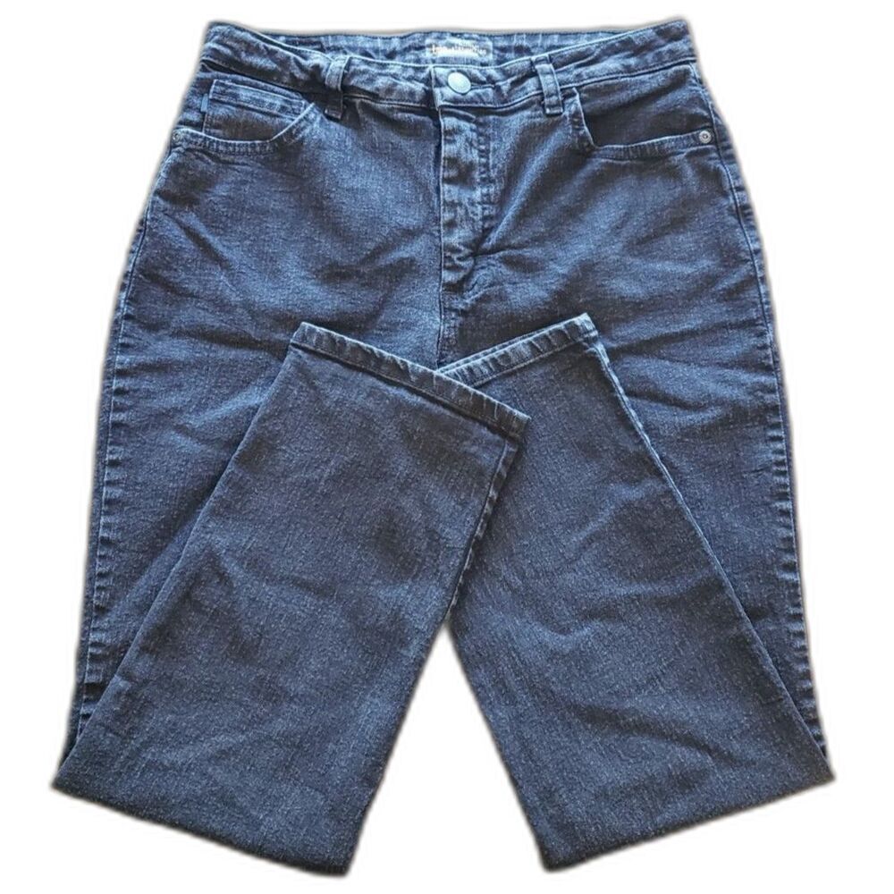 Lee Instantly Slims Black Straight Leg Jeans Size 12S Tummy Panel Relaxed Fit - Picture 4 of 8